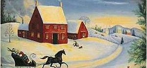 One Horse Open Sleigh Painting