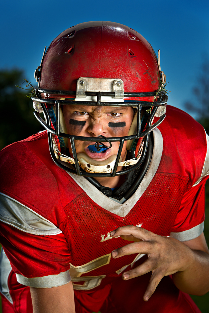scary football player face paint