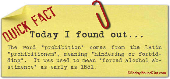 Where The Word Prohibition Comes From