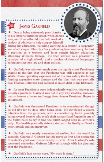 100+ Facts About Us Presidents 20- James Garfield